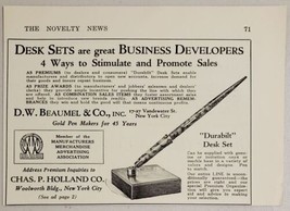 1931 Print Ad Durabilt Desk Set with Pen Premiums Beaumel Co. New York City - £8.02 GBP