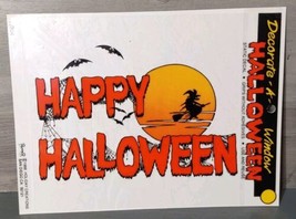 Halloween Window Decal Cling 1988 Holiday Creations 6.25x6 Witch Moon - $11.30