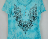 B.L.U.E Women&#39;s Blue Beaded Floral Shirt Size Small - $20.26 CAD