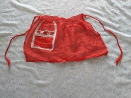 Vintage Red Christmas Half Apron With Poinsettias - £12.65 GBP