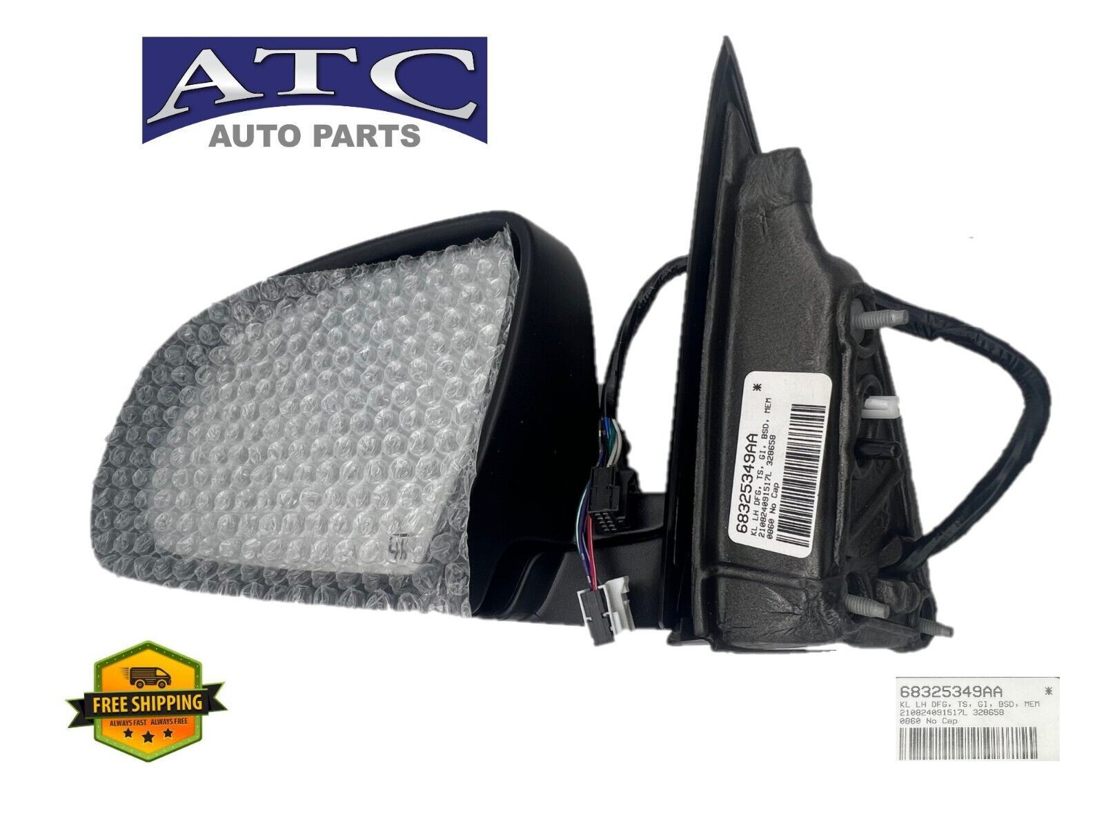 68325349AA  Left Driver Outside Rearview Mirror For 2014-2023 Jeep Cherokee - $197.95