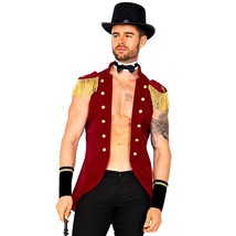 Circus Ringmaster Costume Jacket Epaulettes Collar Bow Tie Cuffs Top Hat... - £54.28 GBP