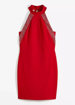 Bon Prix Ärmellos Verziert Rot Kleid Neckholder GRÖSSE XS - UK 6 (fm18-4) - £34.54 GBP
