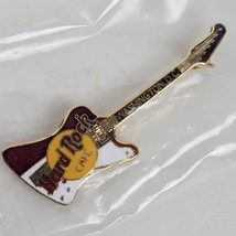 Vintage Hard Rock Cafe Guitar Brooch Pin 2.25 Inch Washington DC Red White - $16.83