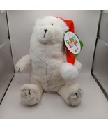 Gigglescape 2024 Christmas Polar Bear w/Santa Hat Plush Toy 10&quot; Target E... - $33.66 CAD
