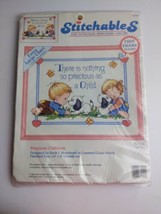 1992 Counted Precious Children STITCHABLES Cross Stitch Kit 10&quot; x 8&quot; Dim... - $11.88