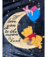 Winnie The Pooh Soft 50x60 Throw Blanket &quot; I love you to the moon and ba... - £20.90 GBP