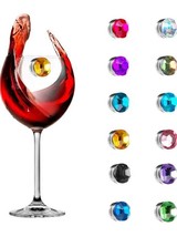 12pc Crystal Magnetic Glass Markers/ Glass Charms/Drink Markers/Drink Id... - £6.36 GBP