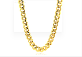 14K yellow gold polished Miami Cuban Chain necklace 22 inch chain gold necklace - £2,855.27 GBP