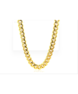 14K yellow gold polished Miami Cuban Chain necklace 22 inch chain gold n... - £2,884.08 GBP