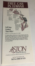 Vintage Aston Hotels And Resorts Brochure Honolulu Hawaii 1987 BRO13 - £7.74 GBP