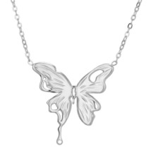 Abstract Butterfly Necklace 316L Stainless Steel Bohemian Butterflies Pendant - $12.99