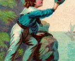 Victorian Trade Card Darlington &amp; Runk Dressmakers Philadelphia Blue Boy... - $23.71