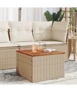 Garden Table Beige and Brown PE Rattan Small Durable - $1,418.69 MXN