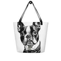 Autumn LeAnn Designs® | Large Tote Bag, Boston Terrier Dog White - £29.81 GBP