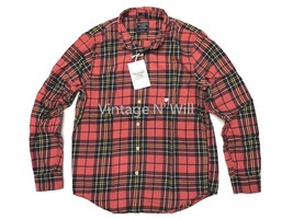 Abercrombie Fitch Mens XL Red/ Black Check Plaid Soft Wash Slim Flannel ... - $692.10 MXN