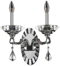 Wall Sconce KALCO COSIMO Modern Classic 2-Light Clear Crystal Chrome Solid - £1,618.14 GBP