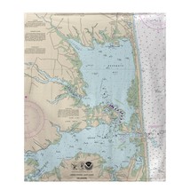 Betsy Drake Reboboth Bay, DE Nautical Map Fleece Throw - £55.38 GBP