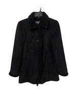 Liz Claiborne Black Faux Shearling Coat Womens Size Small - £25.46 GBP