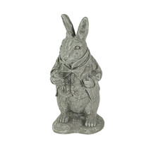 Alice in Wonderland White Rabbit Light Gray Finish Statue 14 in-CEMENT - £79.14 GBP