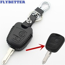 FLYBETTER Leather Key Case Cover For  206/207/306/307/408/406 For  C1/C2/C3/C4/C - £35.17 GBP