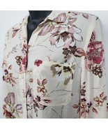 Beach Lunch Lounge Button Up Long Sleeve Blouse Womens Small Floral Coll... - $20.00