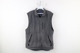 Vintage Gap Mens Size Medium Distressed Full Zip Fleece Vest Jacket Gray - £31.11 GBP