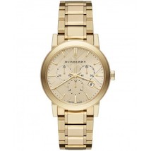 Burberry BU9753 Women&#39;s Swiss Chronograph The City Gold Ion-Plated Stainless Ste - £152.98 GBP