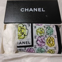 Chanel Shawl Scarf Camelia flower silk Pareo Stole 146 x 120 cm - $675.14