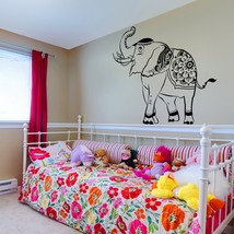 ( 55&quot; x 48&quot; ) Vinyl Wall Decal Lucky Elephant Trunk Up / Thailand Wise W... - $86.01