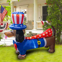 Inflatable Independence Day Decoration 5FT, Uncle Sam Puppy Dog for Indoor Outdo - £50.24 GBP