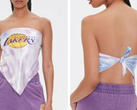 Los Ángeles la Lakers Raso Sedoso Pañuelo Top Atado Violeta Azul Tie-Dye... - $11.77
