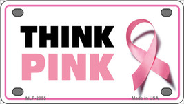 Think Pink Novelty Mini Metal License Plate Tag - £11.95 GBP