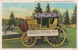 Cheyenne Wyoming WY The Overland Trail Stage Coach 1949 Postcard B03 - £2.39 GBP