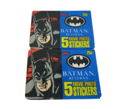 Vintage 1992 Topps Batman Returns 2 Packs Of 5 Movie Photo Stickers Sealed Nos - £7.51 GBP