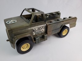 Vintage Processed Plastic U.S. Convoy Army truck 14&quot; long swirled green ... - $23.75