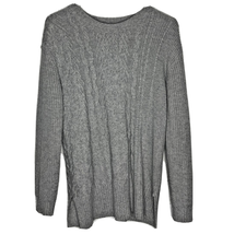 Banana Republic Womens Cable Knit Sweater Size XS Gray Crew Long Sleeve Wool - £21.18 GBP