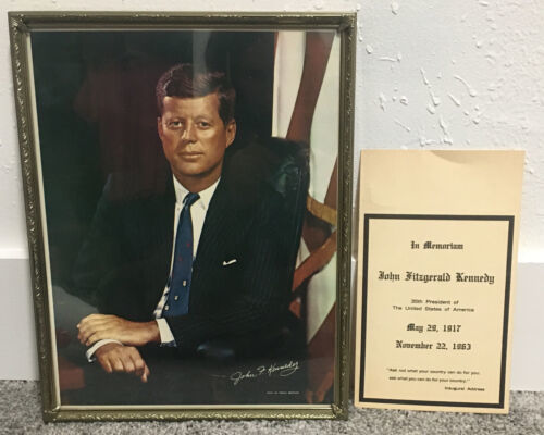Vintage John F Kennedy JFK Portrait ~ Photo by Fabian Bachrach - 11&quot; x 14.5 - $156.80