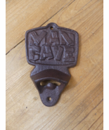 Cast Iron Man Cave Beer Bottle Opener Rustic Wall Mount Plaque Wall Moun... - $13.56 CAD