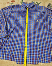 Wrangler Riata Shirt Mens 2XL XXL Blue Plaid Cotton Poly Button Up Long ... - $16.44