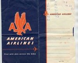 American Airlines Ticket Jacket One Way Ticket Dallas to Los Angeles 1959 - £12.39 GBP
