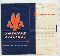 American Airlines Ticket Jacket One Way Ticket Dallas to Los Angeles 1959 - £12.41 GBP