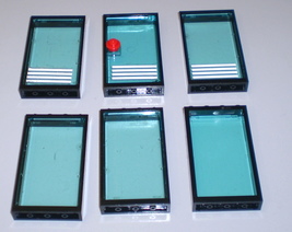 6 Used LEGO Black Window &amp; Door Translucent Blue Pane 60596 - 60616 - 57895 - £7.95 GBP