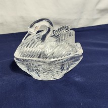 Depression Glass Style Swan  Covered Candy Dish/Trinket Box - $14.85