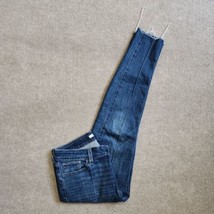 Levi&#39;s 535 Super Skinny Jeans Womens Size 29 Blue Front Seam Raw Hem Stretch - £23.53 GBP