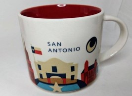 Starbucks Coffee 2014 You Are Here San Antonio Texas White Red Ceramic Mug - $15.81