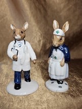 Royal Doulton Doctor and Nurse Bunnykins Figurines Set  DB074B DB181 Vin... - $108.89