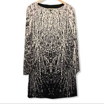 Nicole Miller Animal Print Silk Shift Dress Long Sleeve Size 2 Knee Leng... - $24.75
