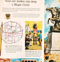 1959 Ethyl Oil Magic Circle Map Advertisement Kansas City History DWII25 - $546.73 MXN