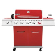 Royal Gourmet 5-Burner Propane Gas Grill in Red with Rotisserie Kit - $331.80
